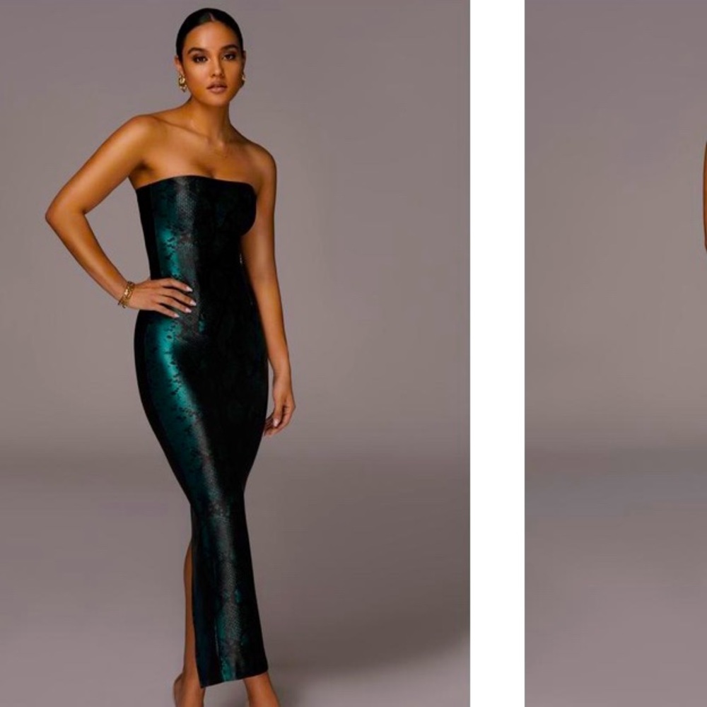 Green Bianca Snakeskin Dress!